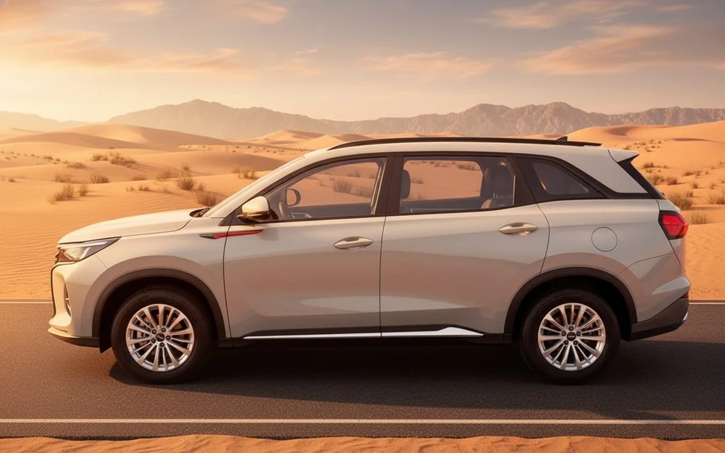 Dongfeng FengonIx5 2024 Grey side profile – rental in Dubai