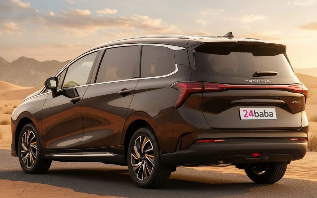 Dongfeng ForthingU TourV9 2024 Black rear view showing taillights – rental in Dubai