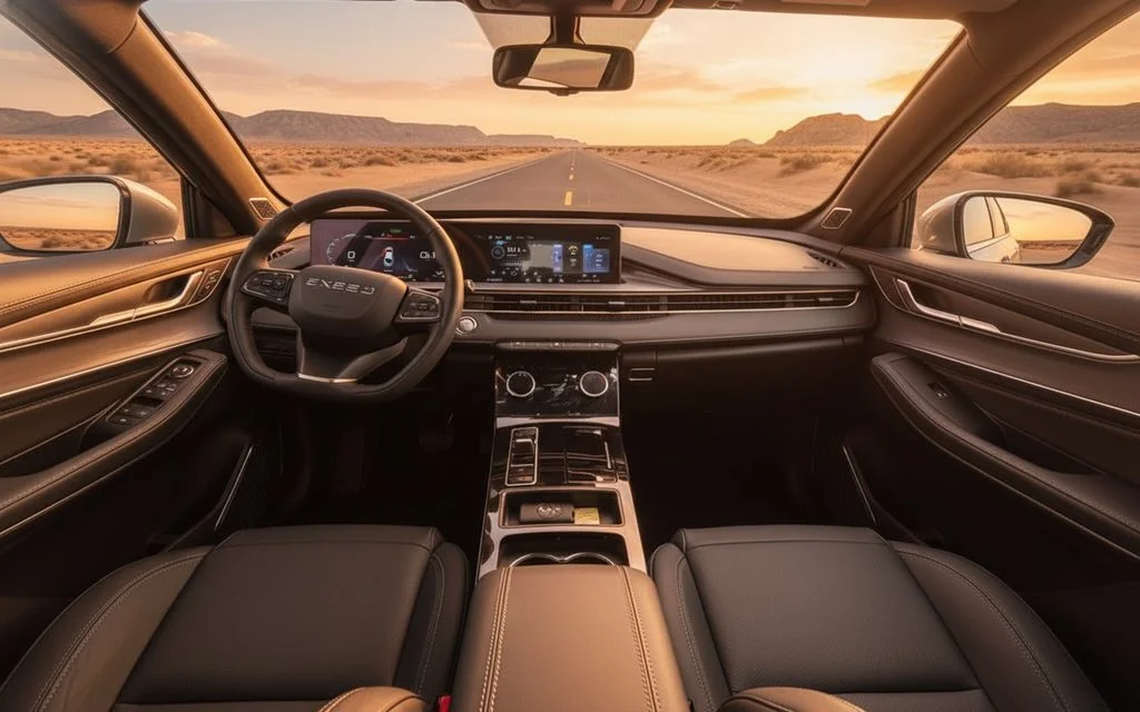 Exeed Lx 2026 interior view showing trim – rental in Dubai