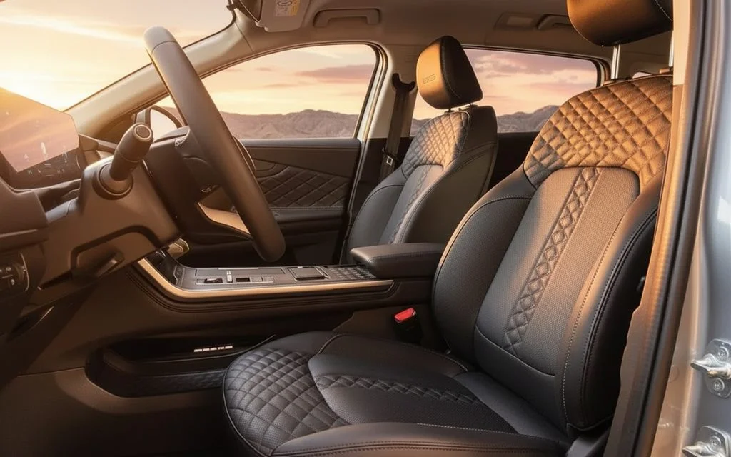 Exeed Txl 2025 leather seats and cabin – rental in Dubai