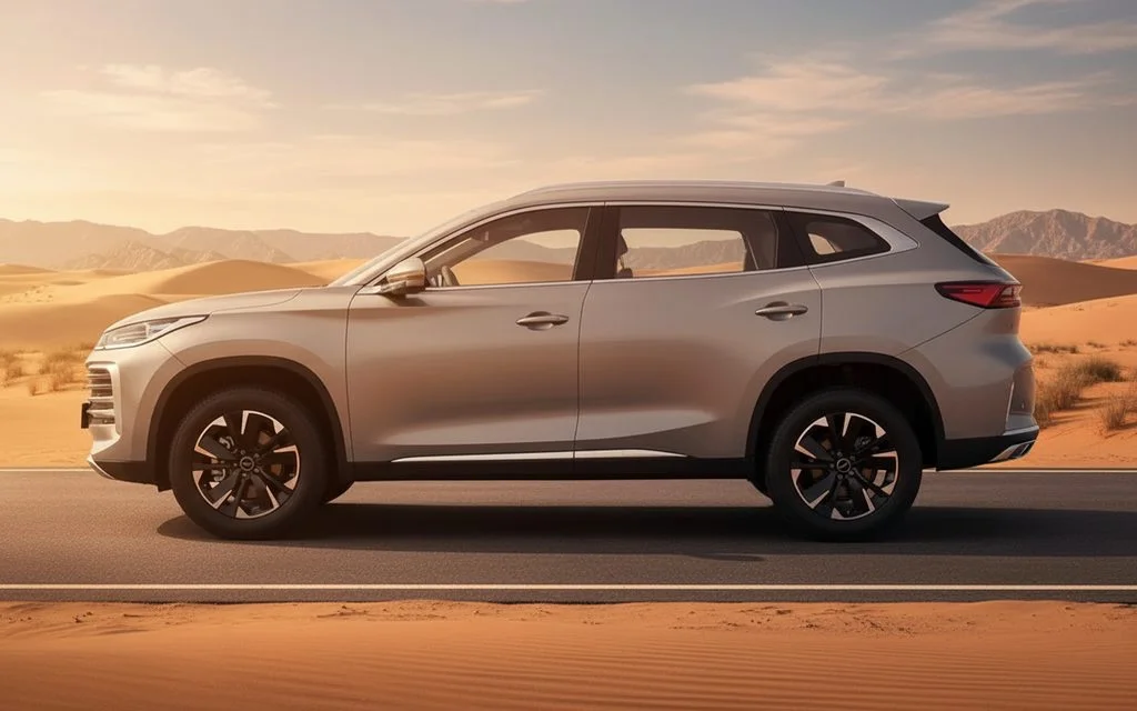 Exeed Txl 2025 Grey side profile – rental in Dubai