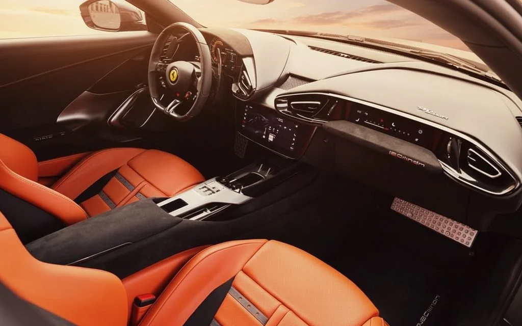 Ferrari 12Cilindri 2023 interior view showing trim – rental in Dubai