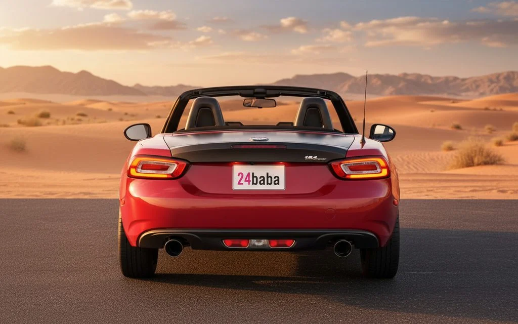 Fiat 124 2025 Red rear view showing taillights – rental in Dubai