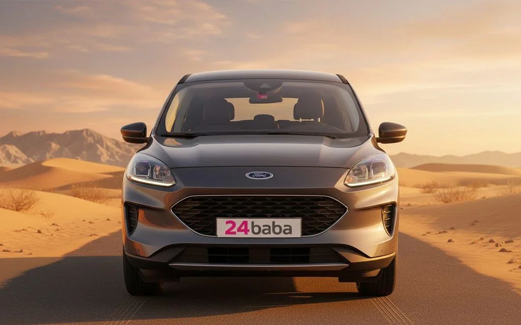 Ford Escape 2021 Grey front view with headlights – rental in Dubai