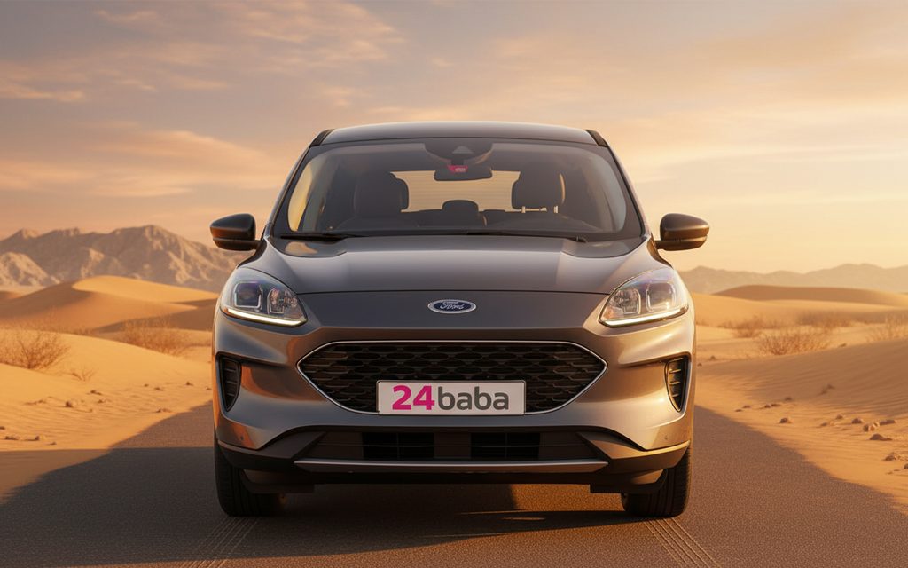 Ford Escape 2021 Grey front view with headlights – rental in Dubai