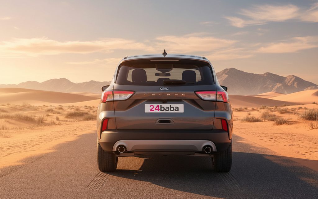 Ford Escape 2021 Grey rear view showing taillights – rental in Dubai