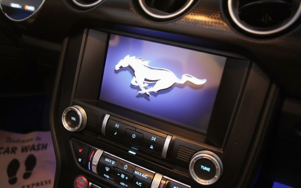 Ford Mustang 2022 interior view showing trim – rental in Dubai
