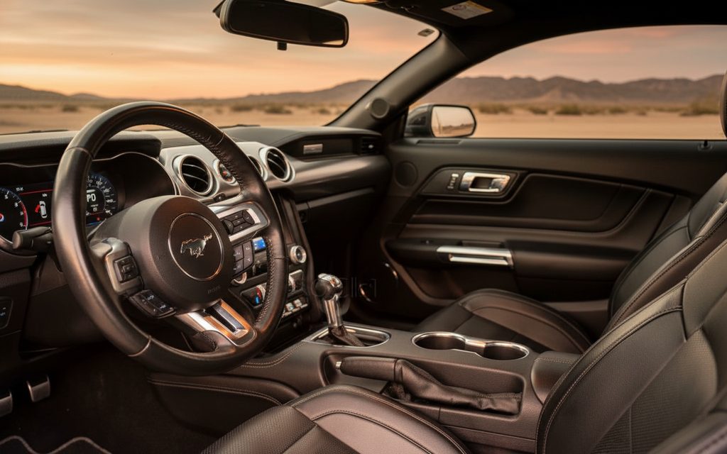 Ford Mustang 2020 interior view showing trim – rental in Dubai