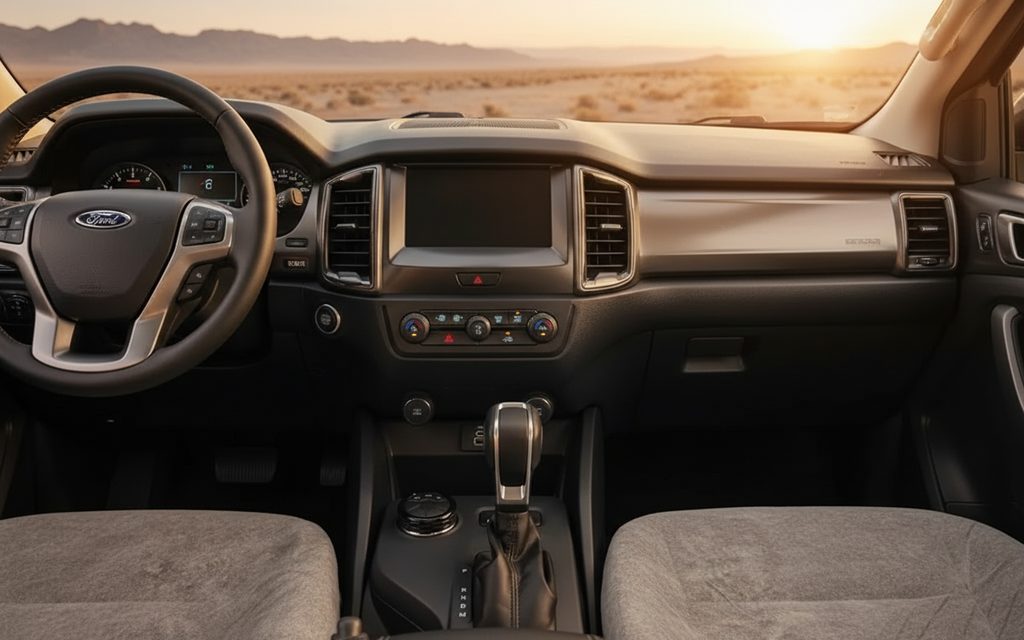 Ford Ranger 2023 interior view showing trim – rental in Dubai