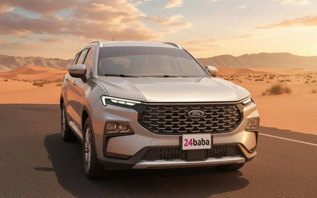 Ford Territory 2025 Grey front view with headlights – rental in Dubai