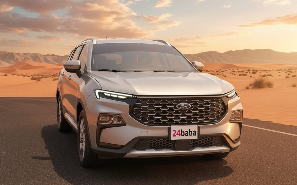 Ford Territory 2025 Grey front view with headlights – rental in Dubai