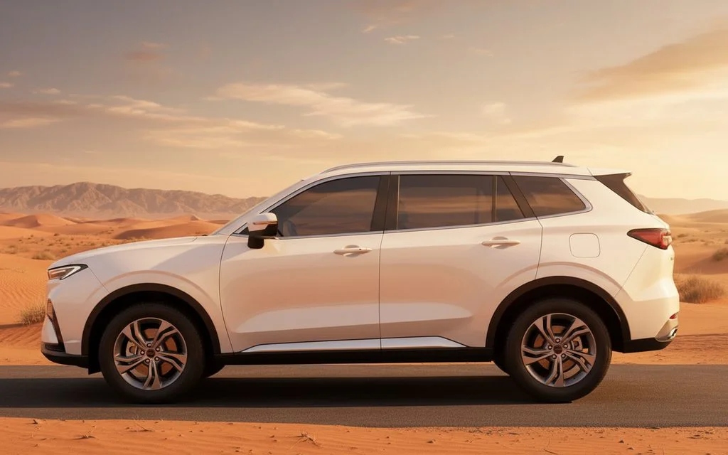 Ford Territory 2025 White side profile – rental in Dubai