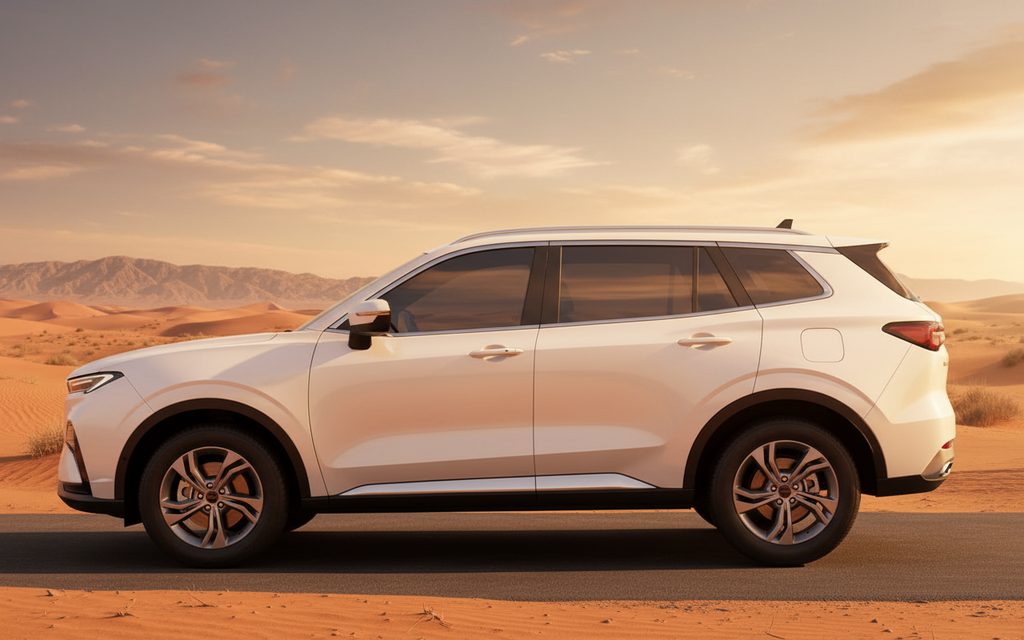 Ford Territory 2025 White side profile – rental in Dubai