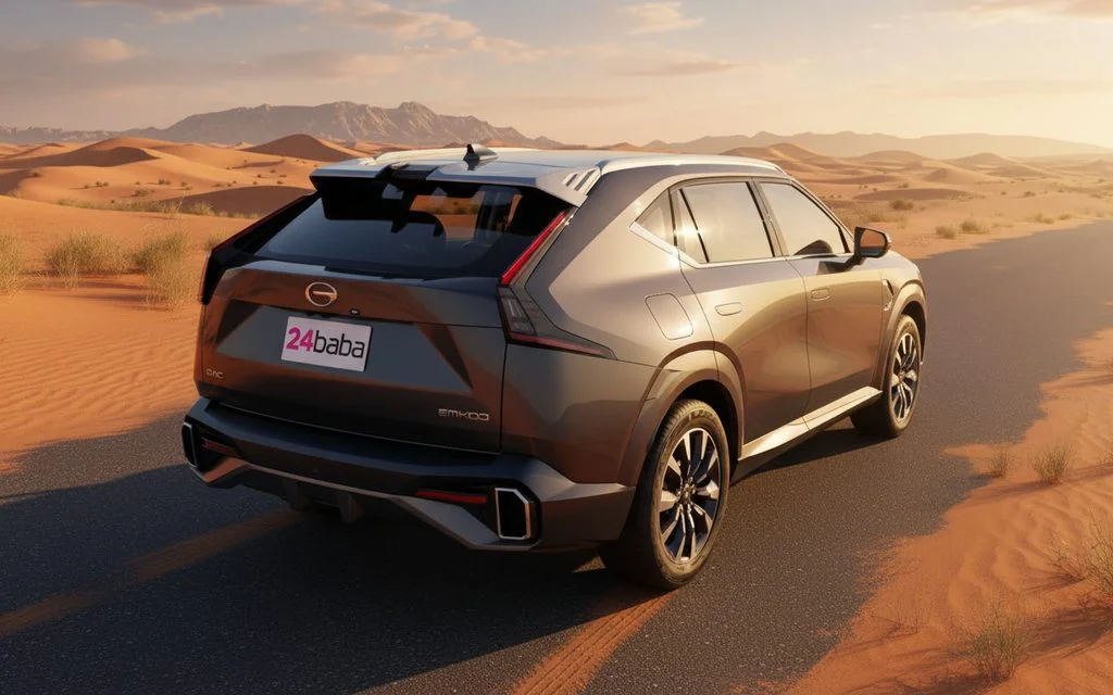 Gac Emkoo 2024 Grey rear view showing taillights – rental in Dubai