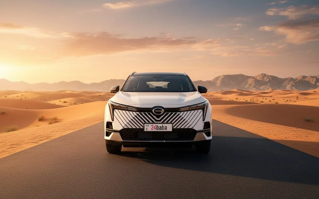 Gac Emkoo 2024 White front view with headlights – rental in Dubai