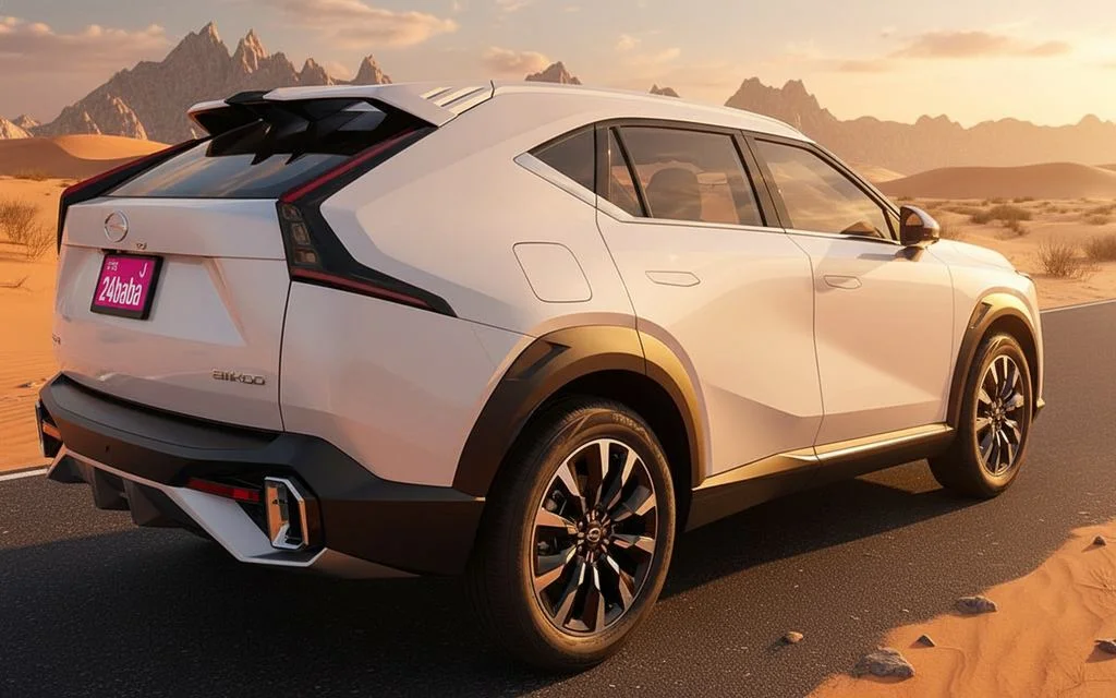 Gac Emkoo 2024 White rear view showing taillights – rental in Dubai