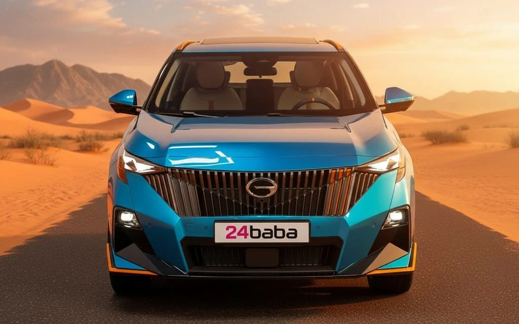 Gac Gs3 2025 Blue front view with headlights – rental in Dubai