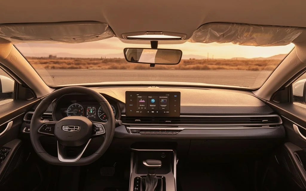 Geely Emgrand 2025 interior view showing trim – rental in Dubai