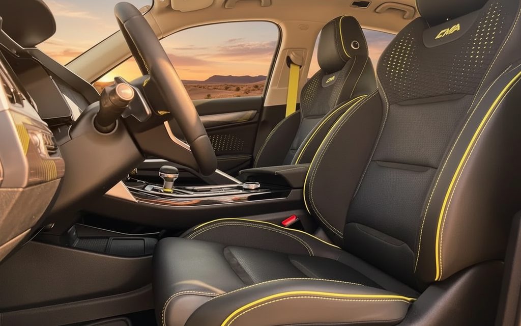 Geely Tugella 2025 interior view showing trim – rental in Dubai