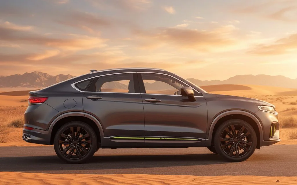 Geely Tugella 2025 Grey side profile – rental in Dubai