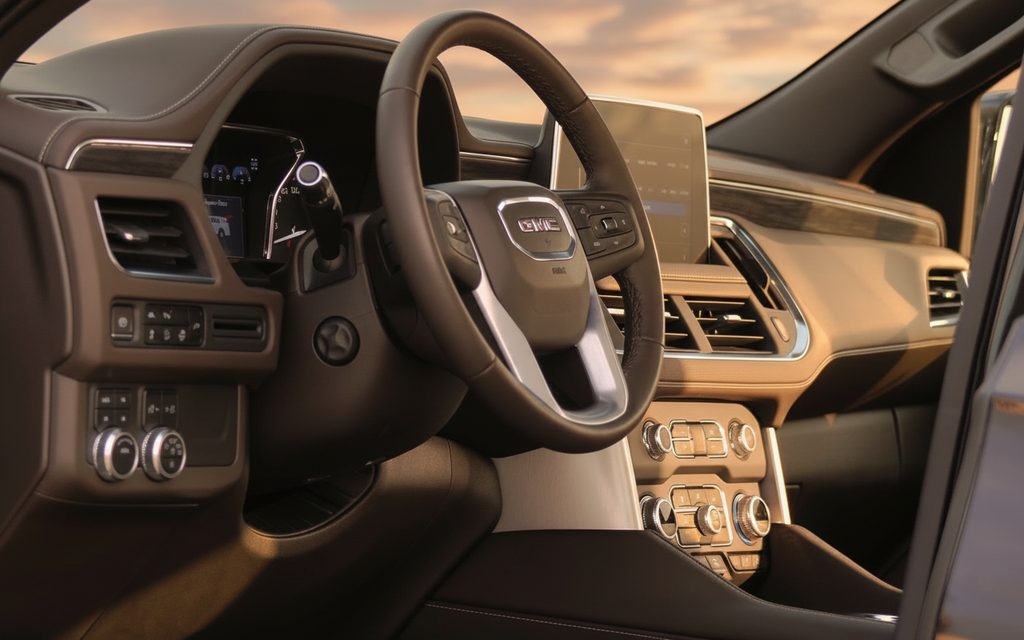 Gmc Yukon 2021 interior view showing trim – rental in Dubai