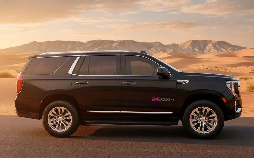 Gmc Yukon 2022 Black side profile – rental in Dubai