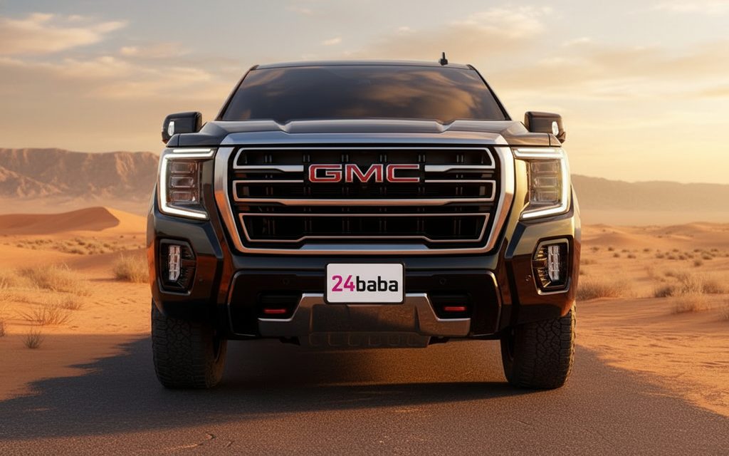 Gmc Yukon 2022 Black front view with headlights – rental in Dubai