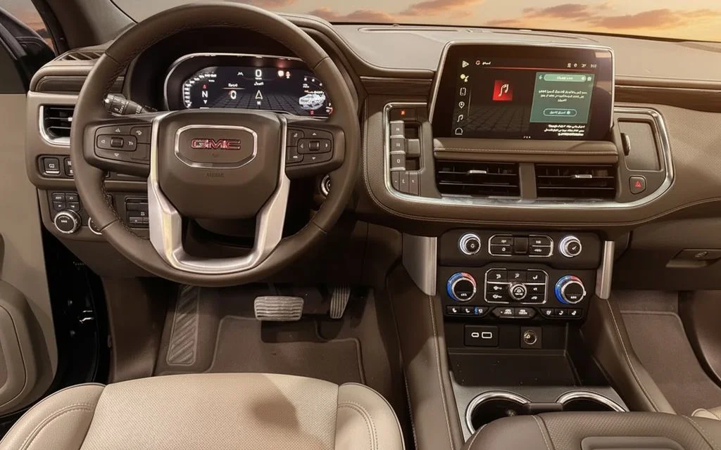 Gmc Yukon 2023 interior view showing trim – rental in Dubai