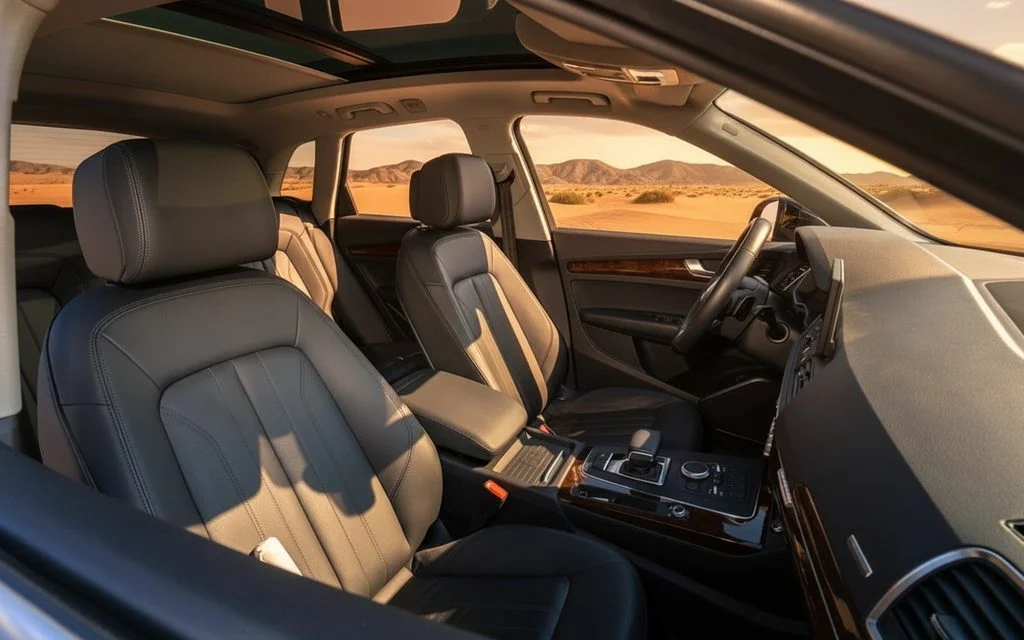 Audi Q5 2021 leather seats and cabin – rental in Dubai