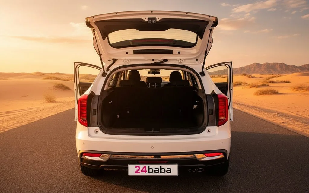 Haval Jolion 2023 White rear view showing taillights – rental in Dubai