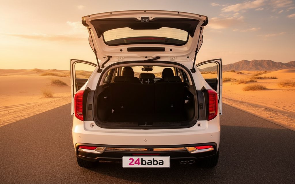 Haval Jolion 2023 White rear view showing taillights – rental in Dubai