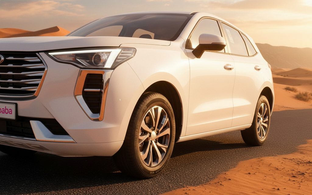Haval Jolion 2023 White front view with headlights – rental in Dubai