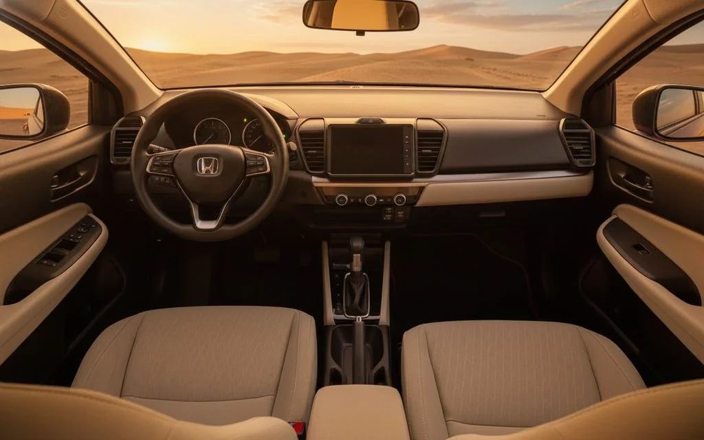 Honda City 2023 interior view showing trim – rental in Dubai