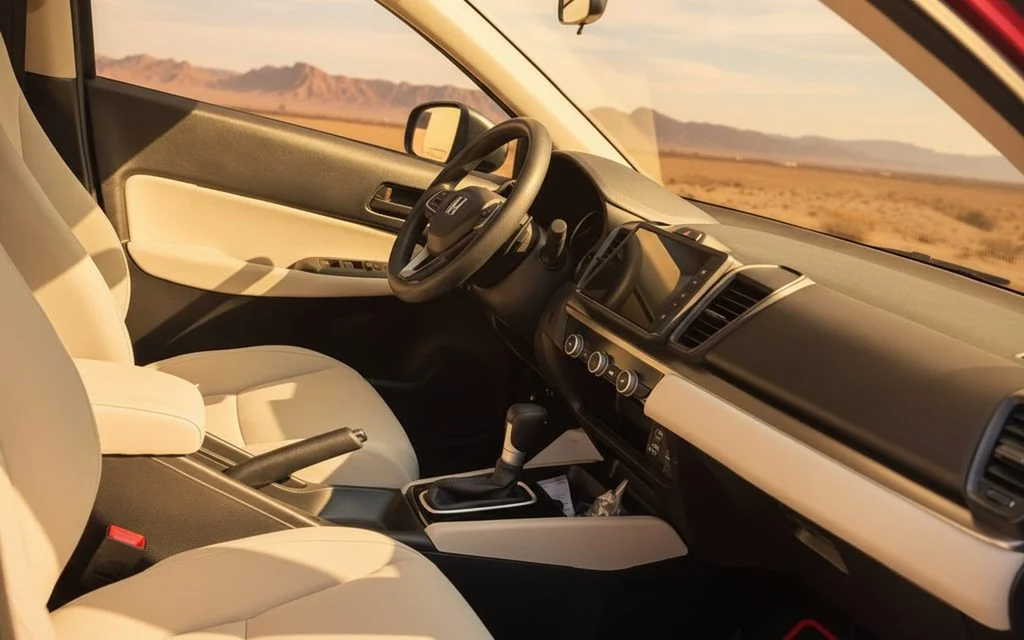 Honda City 2023 interior view showing trim – rental in Dubai