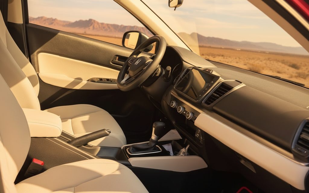 Honda City 2023 interior view showing trim – rental in Dubai