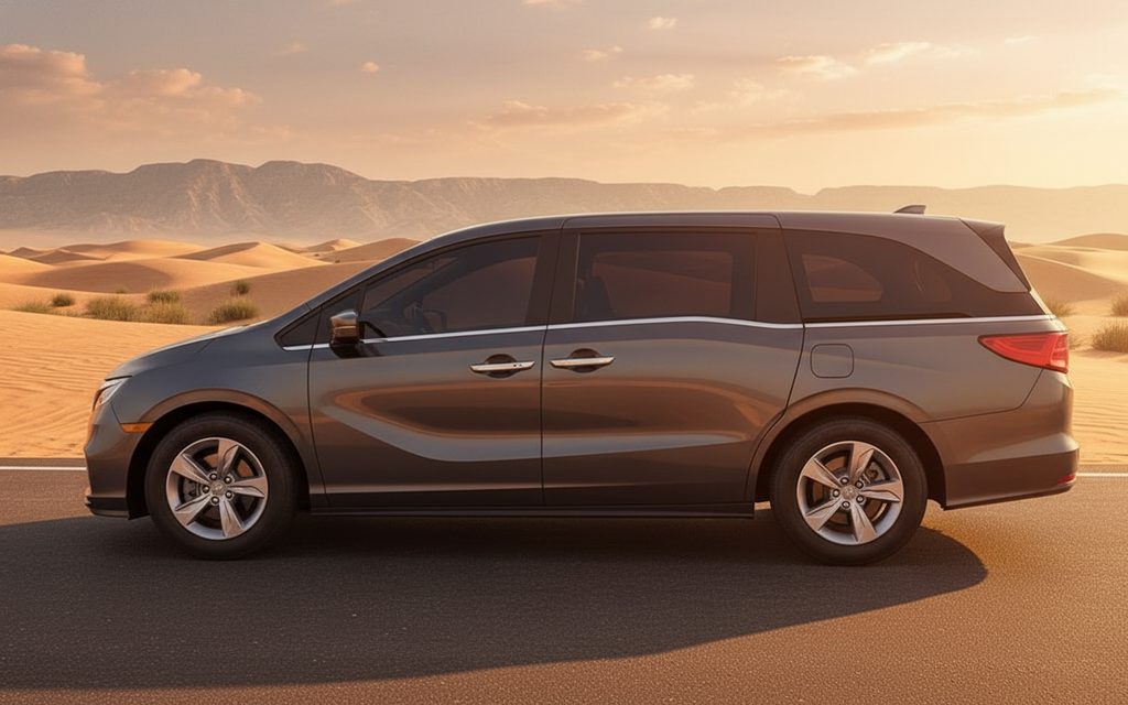 Honda Odyssey 2020 Grey side profile – rental in Dubai