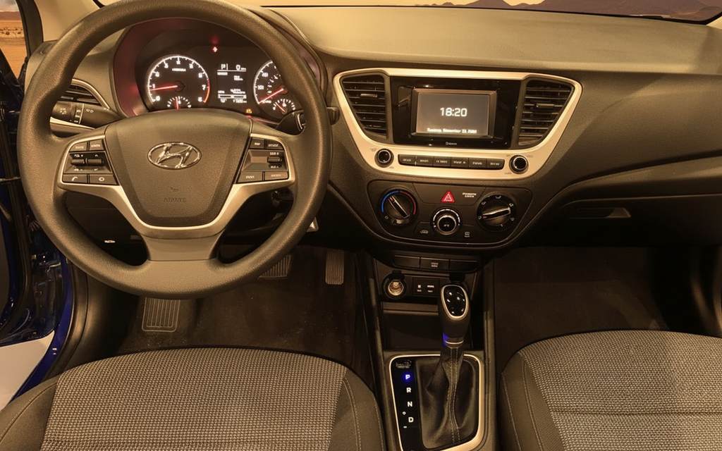 Hyundai Accent 2021 interior view showing trim – rental in Dubai