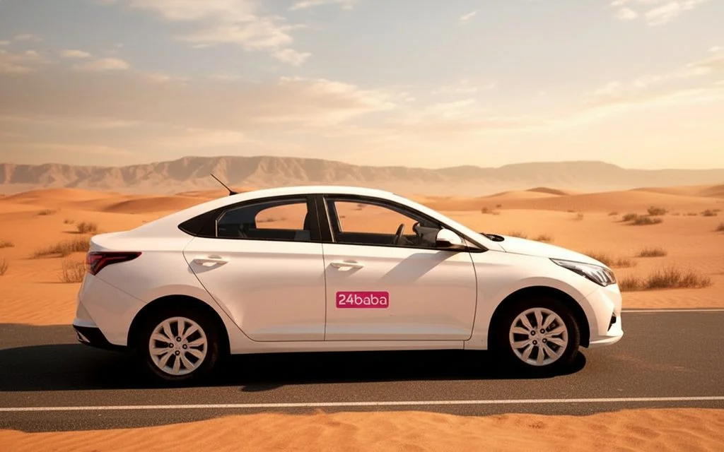Hyundai Accent 2020 White side profile – rental in Dubai