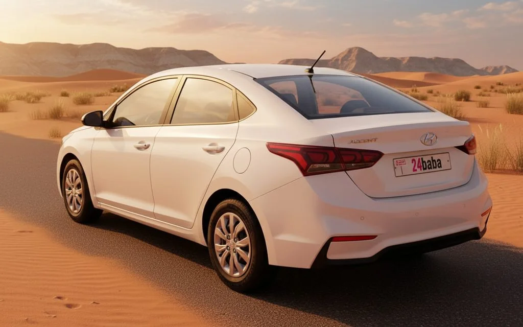 Hyundai Accent 2020 White rear view showing taillights