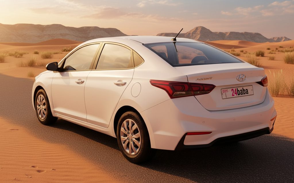 Hyundai Accent 2020 White rear view showing taillights