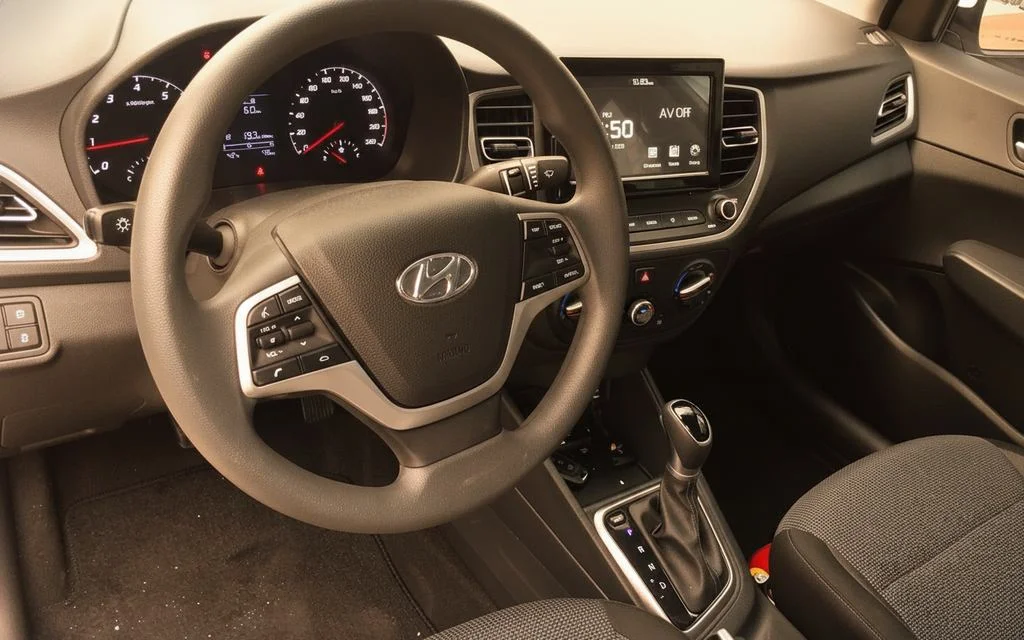 Hyundai Accent 2020 interior view showing trim – rental in Dubai