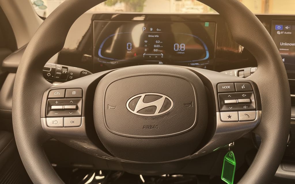 Hyundai Accent 2024 interior view showing trim – rental in Dubai