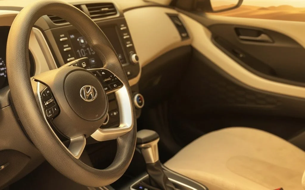 Hyundai Creta 2022 interior view showing trim – rental in Dubai