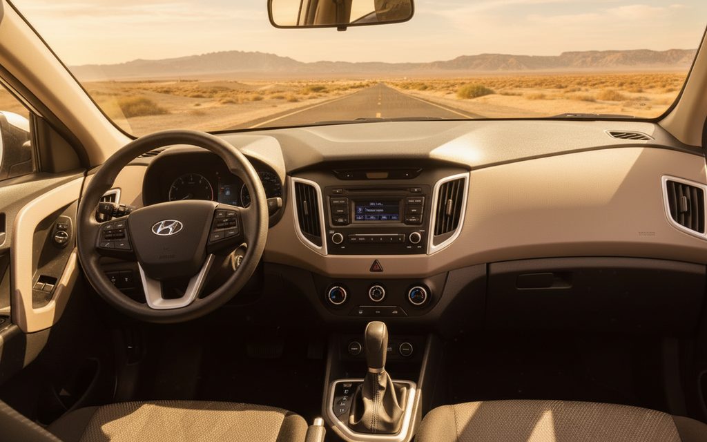 Hyundai Creta 2020 interior view showing trim – rental in Dubai