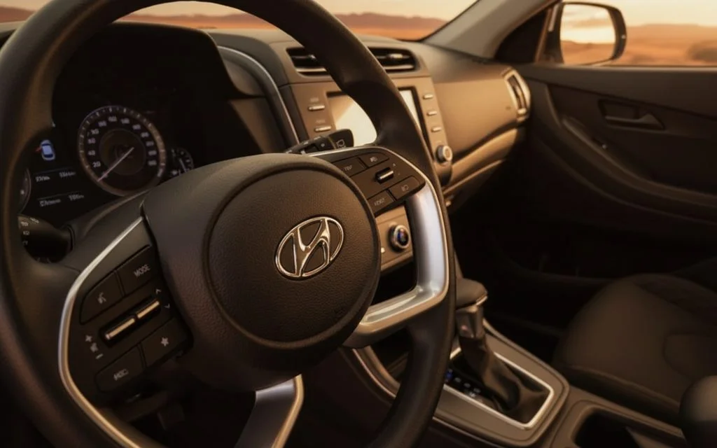 Hyundai Creta 2023 interior view showing trim – rental in Dubai