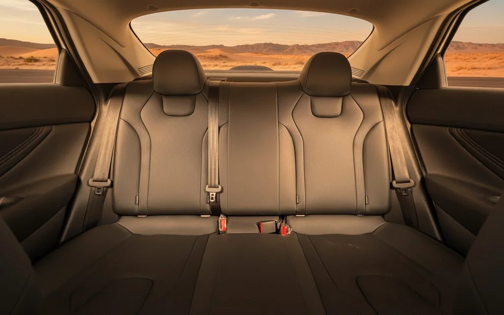 Hyundai Elantra 2025 leather seats and cabin – rental in Dubai