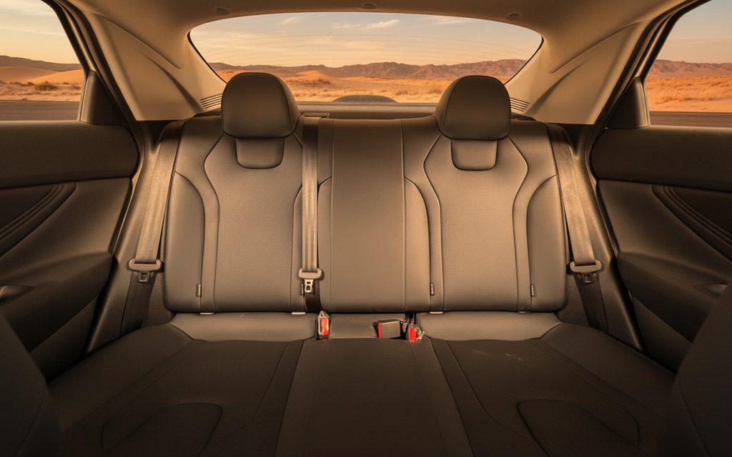 Hyundai Elantra 2025 leather seats and cabin – rental in Dubai