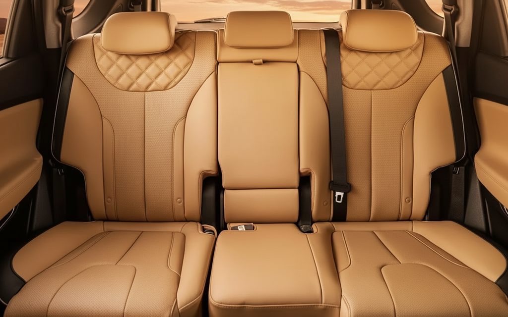 Hyundai SantaFe 2023 leather seats and cabin – rental in Dubai