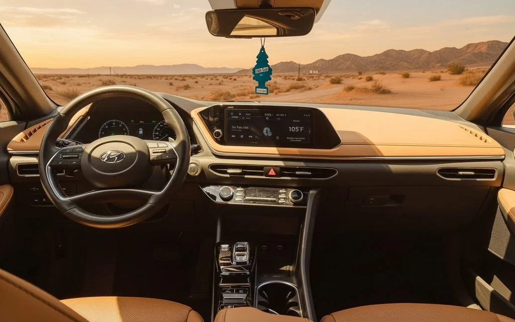 Hyundai Sonata 2021 interior view showing trim – rental in Dubai