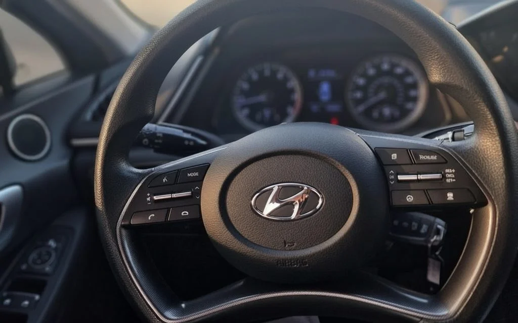 Hyundai Sonata 2021 interior view showing trim – rental in Dubai